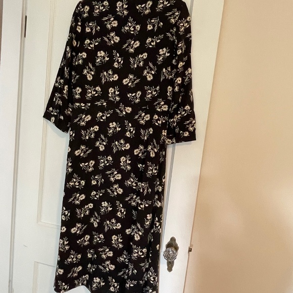 Frank & Oak Black & Floral Midi Dress - Picture 1 of 6